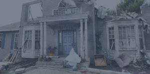 damaged front of the house